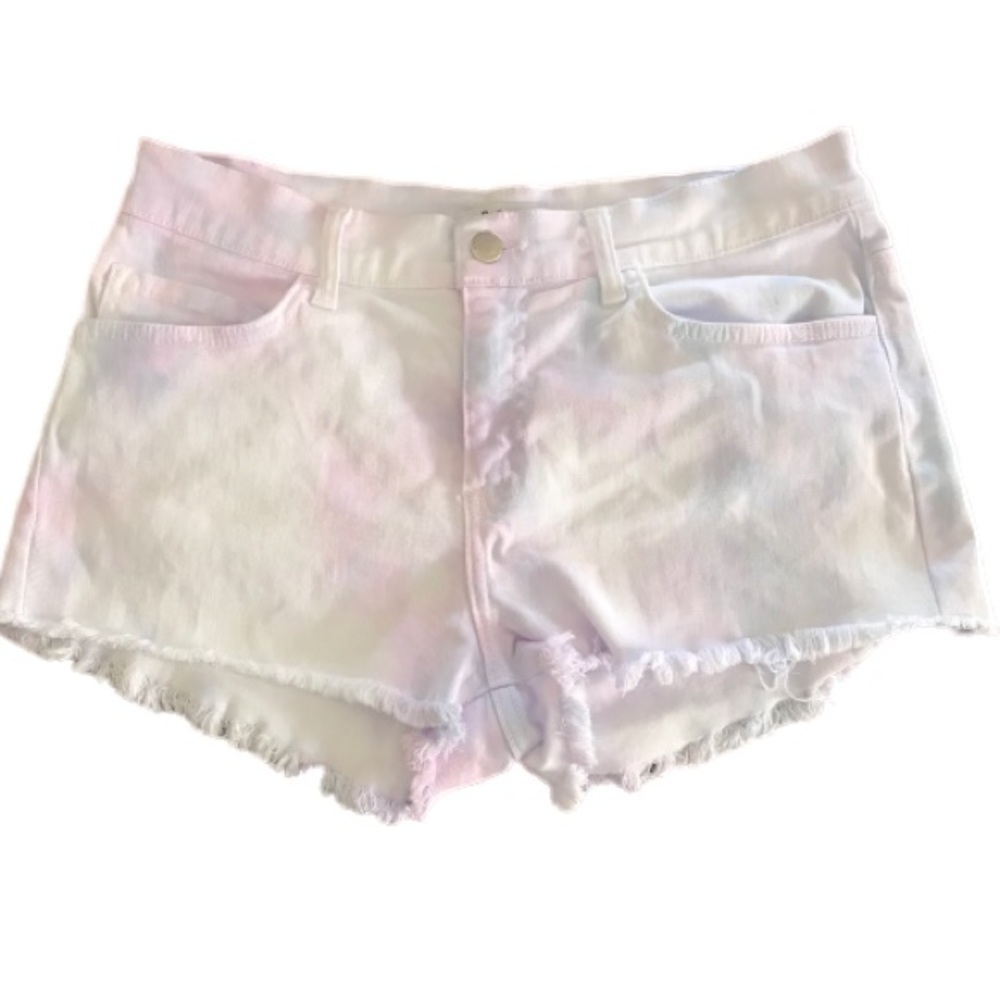 Pastel tie dye shorts size L juniors. Multi color
